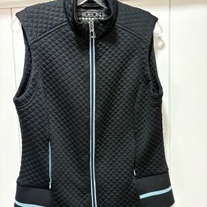 Irideon Riding Wear Quilted Vest Black Womens SIZE Medium Zip Up